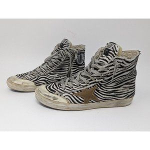 AUTH GOLDEN GOOSE DB FRANCY PONY LEATHER SNEAKERS WOMENS SZ 38 US 8